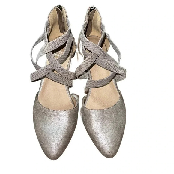 Eileen Fisher Juku Metallic Gold Heel Size 6 - Picture 2 of 7